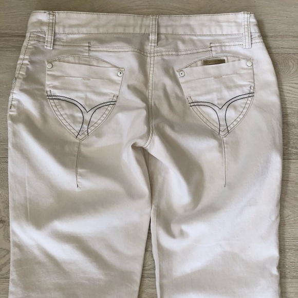 Matmazel European Designer White Capri Jean Pants - Picture 6 of 16